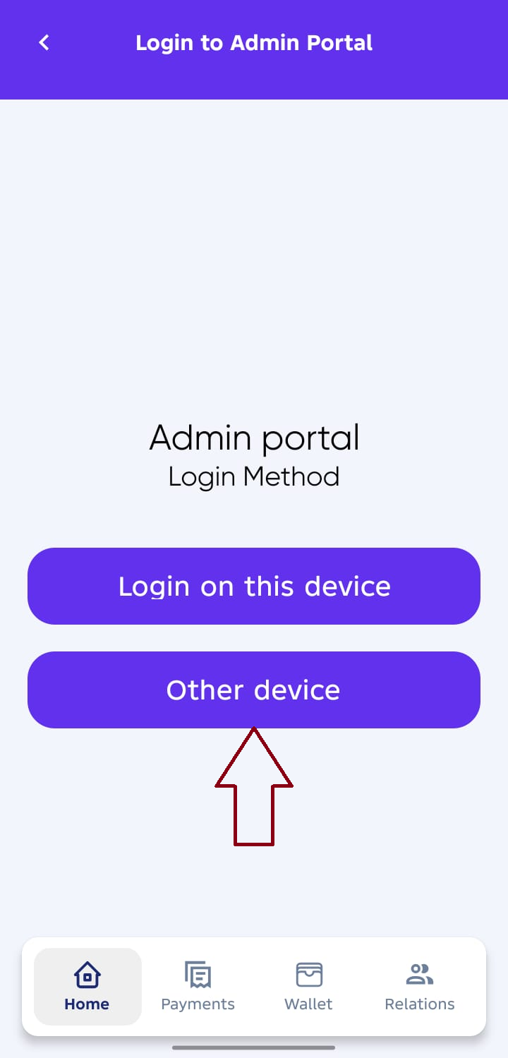 Select login method